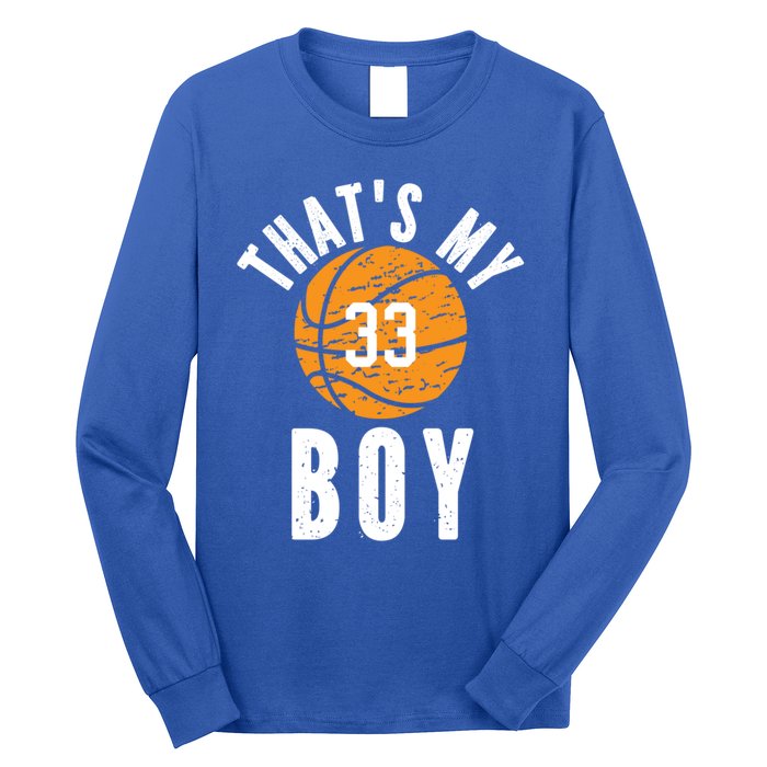 ThatS My Jersey Number #33 Vintage Basketball Mom Dad Gift Long Sleeve Shirt