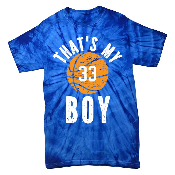 ThatS My Jersey Number #33 Vintage Basketball Mom Dad Gift Tie-Dye T-Shirt