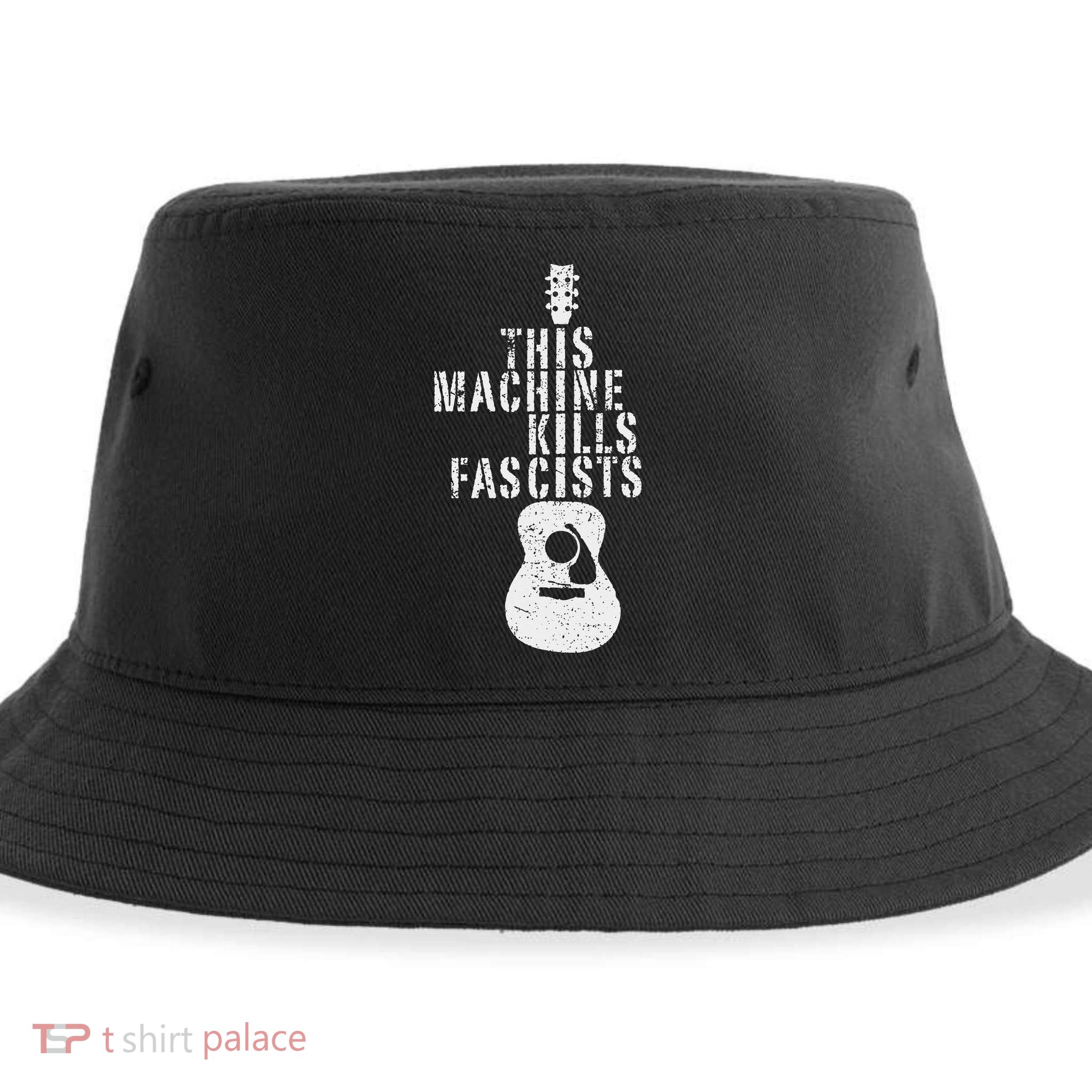 This Machines Kills Fascists Funny Guitar Music Lover Sustainable Bucket Hat