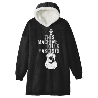 This Machines Kills Fascists Funny Guitar Music Lover Hooded Wearable Blanket
