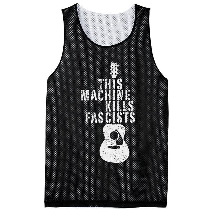 This Machines Kills Fascists Funny Guitar Music Lover Mesh Reversible Basketball Jersey Tank