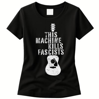 This Machines Kills Fascists Funny Guitar Music Lover Womens T-Shirt