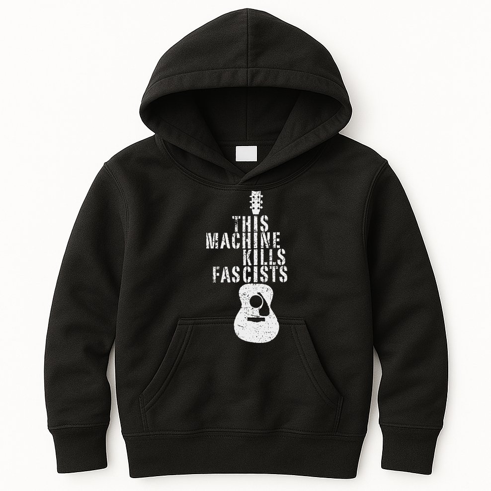 This Machines Kills Fascists Funny Guitar Music Lover Kids Hoodie