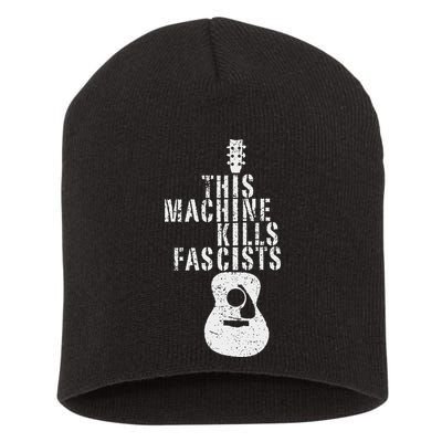 This Machines Kills Fascists Funny Guitar Music Lover Short Acrylic Beanie