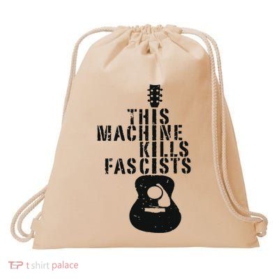 This Machines Kills Fascists Funny Guitar Music Lover Drawstring Bag
