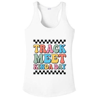 Track Meet Kinda Day Track And Field Mom Runner For Girl Ladies PosiCharge Competitor Racerback Tank