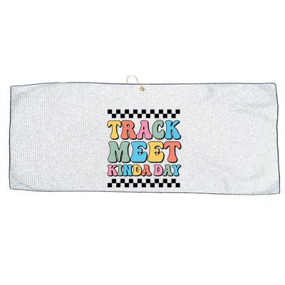 Track Meet Kinda Day Track And Field Mom Runner For Girl Large Microfiber Waffle Golf Towel