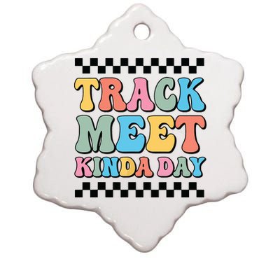 Track Meet Kinda Day Track And Field Mom Runner For Girl Ceramic Star Ornament