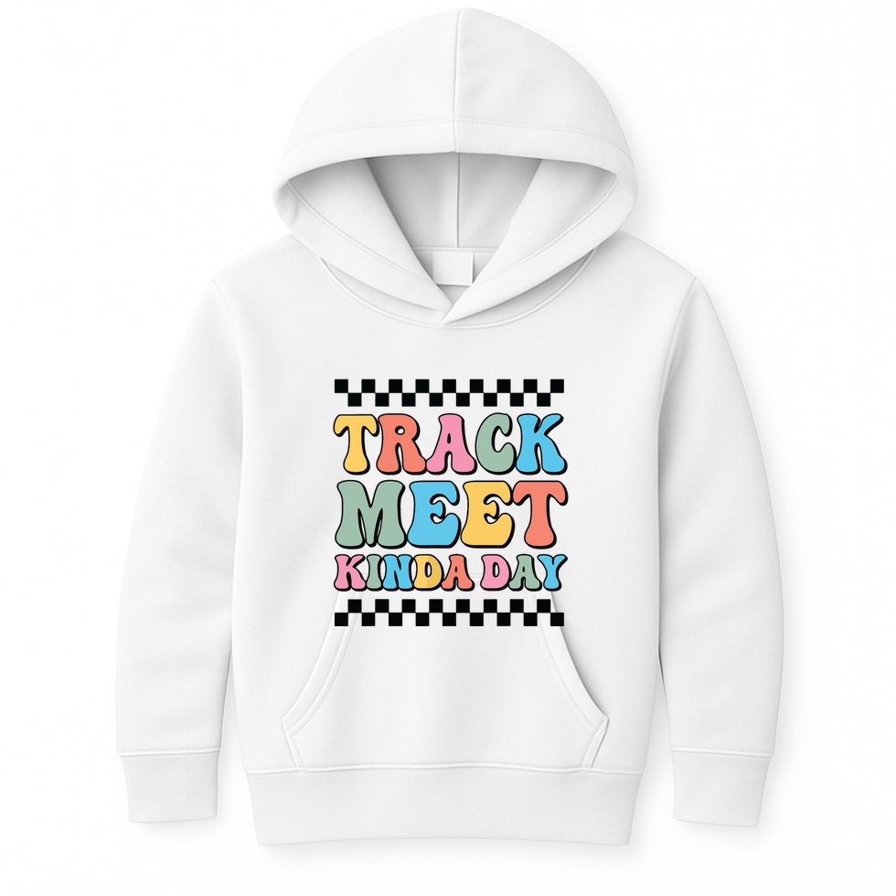 Track Meet Kinda Day Track And Field Mom Runner For Girl Kids Hoodie