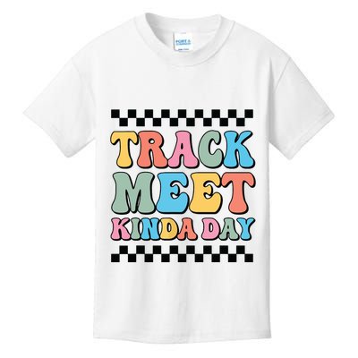 Track Meet Kinda Day Track And Field Mom Runner For Girl Kids T-Shirt