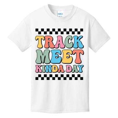 Track Meet Kinda Day Track And Field Mom Runner For Girl Kids T-Shirt