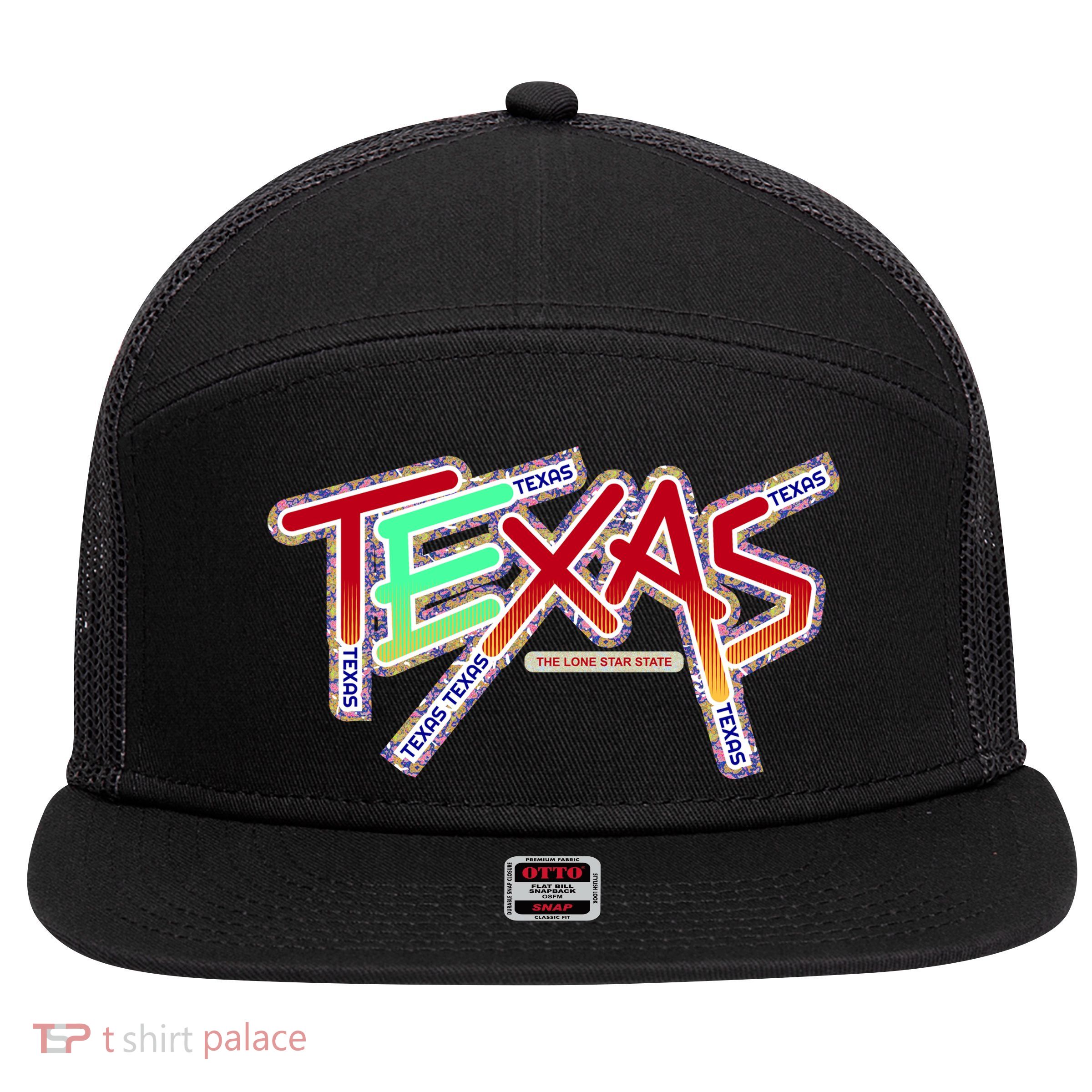 Texas Modern Logo 7 Panel Mesh Trucker Snapback Hat