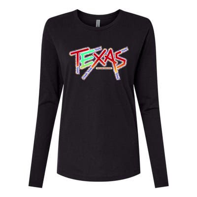 Texas Modern Logo Womens Cotton Relaxed Long Sleeve T-Shirt