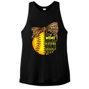 This Mimi Loves Her Softball Mother'S Day Leopard Ladies PosiCharge Tri-Blend Wicking Tank