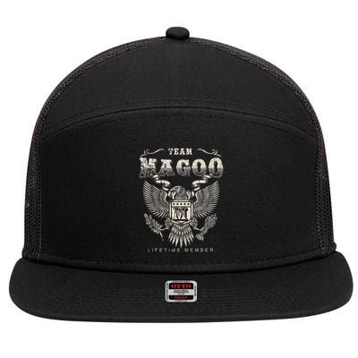 Team Magoo Lifetime Member Magoo Name 7 Panel Mesh Trucker Snapback Hat