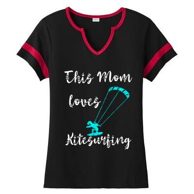 This Mom Loves Kitesurfing Kite Surfing Kiteboard Kitesurfer Meaningful Gift Ladies Halftime Notch Neck Tee