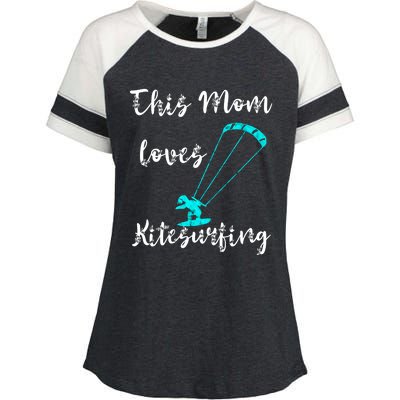 This Mom Loves Kitesurfing Kite Surfing Kiteboard Kitesurfer Meaningful Gift Enza Ladies Jersey Colorblock Tee