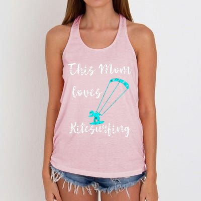 This Mom Loves Kitesurfing Kite Surfing Kiteboard Kitesurfer Meaningful Gift Women's Knotted Racerback Tank