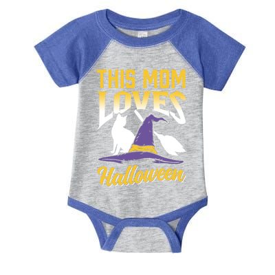 This Mom Loves Halloween Scary Cute Costume Halloween Mother Gift Infant Baby Jersey Bodysuit