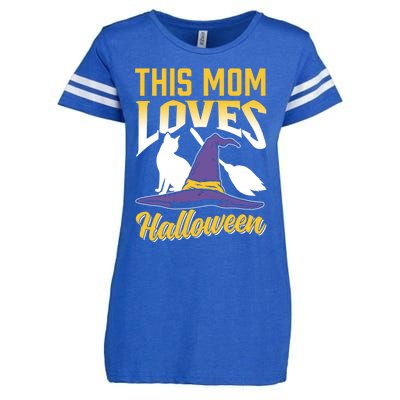 This Mom Loves Halloween Scary Cute Costume Halloween Mother Gift Enza Ladies Jersey Football T-Shirt