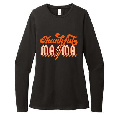 Thankful Mama Leopard Thanksgiving Mama Mom Womens CVC Long Sleeve Shirt