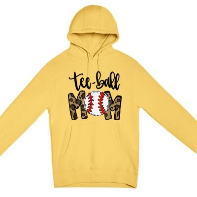 Teeball Mom Leopard Funny Ball Mom Mother's Day Premium Pullover Hoodie