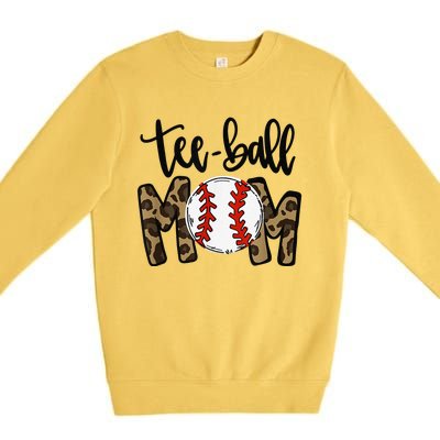 Teeball Mom Leopard Funny Ball Mom Mother's Day Premium Crewneck Sweatshirt