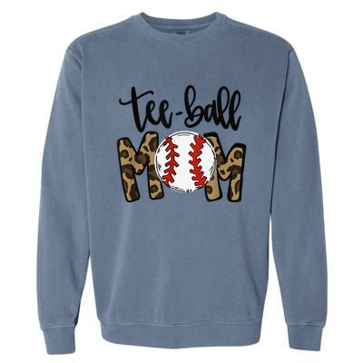 Teeball Mom Leopard Funny Ball Mom Mother's Day Garment-Dyed Sweatshirt