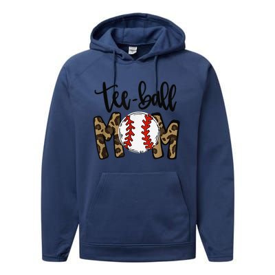 Teeball Mom Leopard Funny Ball Mom Mother's Day Performance Fleece Hoodie