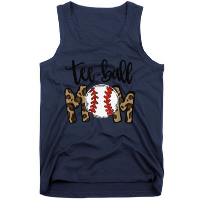 Teeball Mom Leopard Funny Ball Mom Mother's Day Tank Top