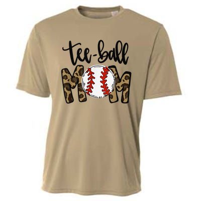 Teeball Mom Leopard Funny Ball Mom Mother's Day Cooling Performance Crew T-Shirt