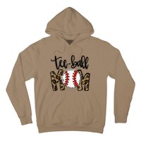 Teeball Mom Leopard Funny Ball Mom Mother's Day Hoodie