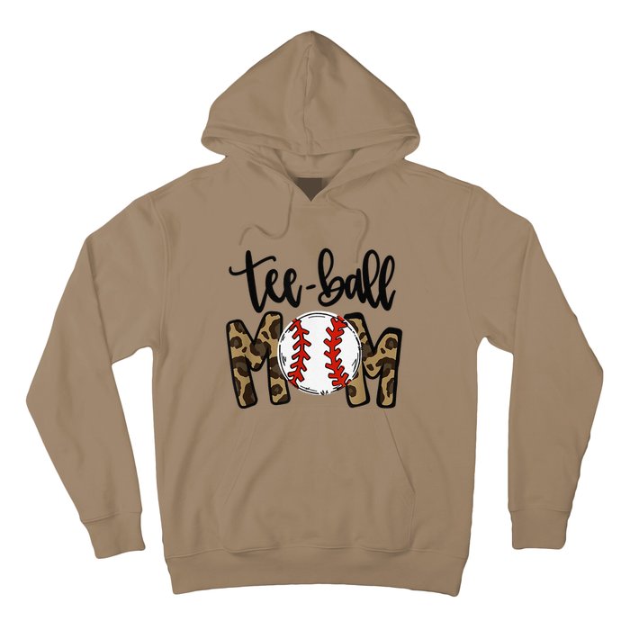 Teeball Mom Leopard Funny Ball Mom Mother's Day Hoodie