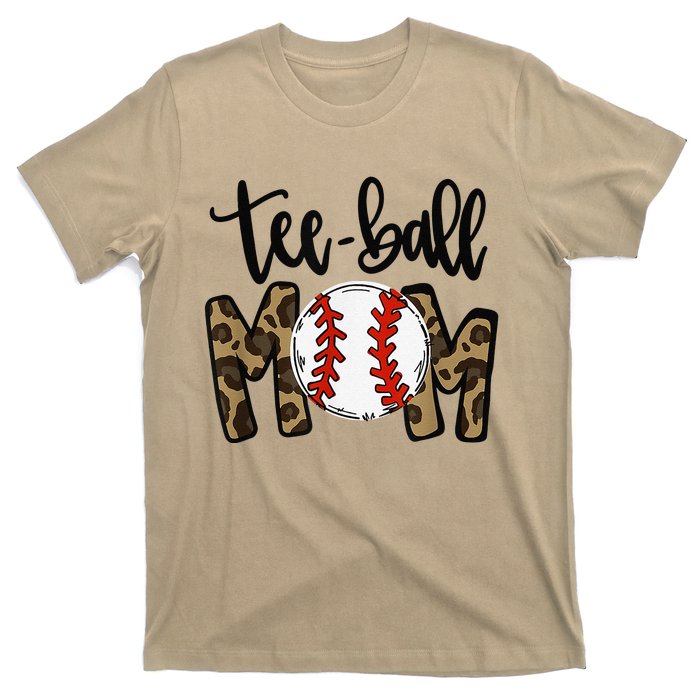 Teeball Mom Leopard Funny Ball Mom Mother's Day T-Shirt