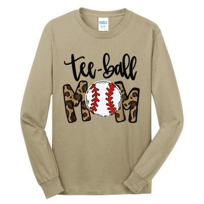 Teeball Mom Leopard Funny Ball Mom Mother's Day Tall Long Sleeve T-Shirt