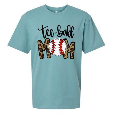 Teeball Mom Leopard Funny Ball Mom Mother's Day Sueded Cloud Jersey T-Shirt