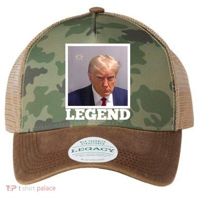 TRUMP MUGSHOT LEGEND President Trump 2024 Fulton Legacy Tie Dye Trucker Hat
