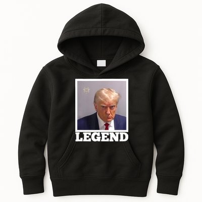 TRUMP MUGSHOT LEGEND President Trump 2024 Fulton Kids Hoodie