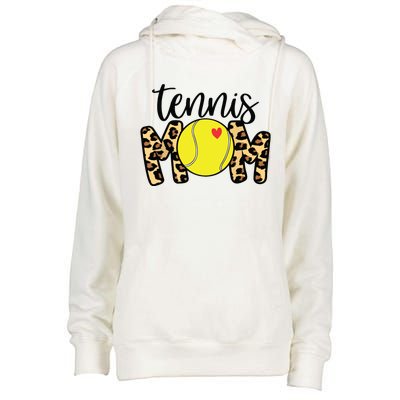 Tennis Mom Leopard Funny Tennis Mom Mothers Day Womens Funnel Neck Pullover Hood