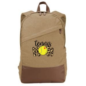 Tennis Mom Leopard Funny Tennis Mom Mothers Day Cotton Canvas Backpack