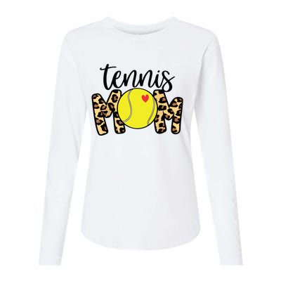 Tennis Mom Leopard Funny Tennis Mom Mothers Day Womens Cotton Relaxed Long Sleeve T-Shirt