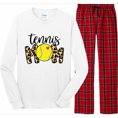 Tennis Mom Leopard Funny Tennis Mom Mothers Day Long Sleeve Pajama Set