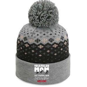 Triathlon Mom Like A Normal Mom But Way More Awesome Gift The Baniff Cuffed Pom Beanie