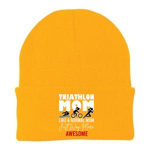 Triathlon Mom Like A Normal Mom But Way More Awesome Gift Knit Cap Winter Beanie