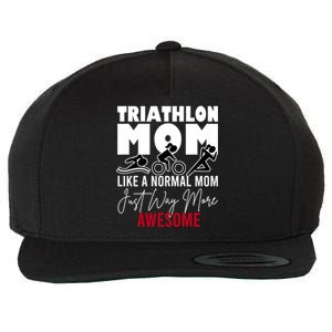 Triathlon Mom Like A Normal Mom But Way More Awesome Gift Wool Snapback Cap