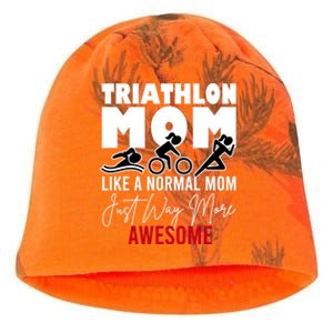 Triathlon Mom Like A Normal Mom But Way More Awesome Gift Kati - Camo Knit Beanie