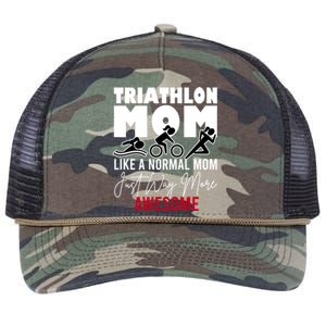 Triathlon Mom Like A Normal Mom But Way More Awesome Gift Retro Rope Trucker Hat Cap