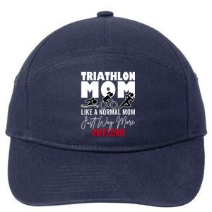 Triathlon Mom Like A Normal Mom But Way More Awesome Gift 7-Panel Snapback Hat