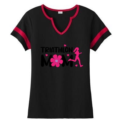 Triathlon Mom Like A Normal Mom Just Way More Awesome Sport Gift Ladies Halftime Notch Neck Tee