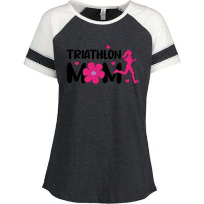 Triathlon Mom Like A Normal Mom Just Way More Awesome Sport Gift Enza Ladies Jersey Colorblock Tee